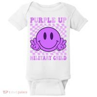 Purple Up For Military Military Child Smile Face  Baby Bodysuit thumb 0
