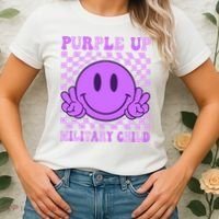 Purple Up For Military Military Child Smile Face  Women's T-Shirt thumb 2
