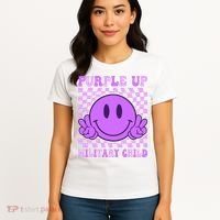 Purple Up For Military Military Child Smile Face  Women's T-Shirt thumb 4