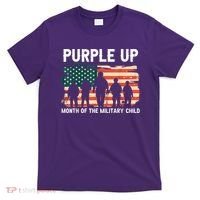 Purple Up For Military Kid Military Child Month US Flag T-Shirt thumb 0