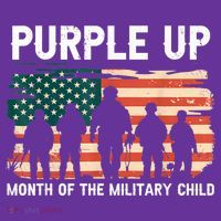 Purple Up For Military Kid Military Child Month US Flag T-Shirt thumb 7
