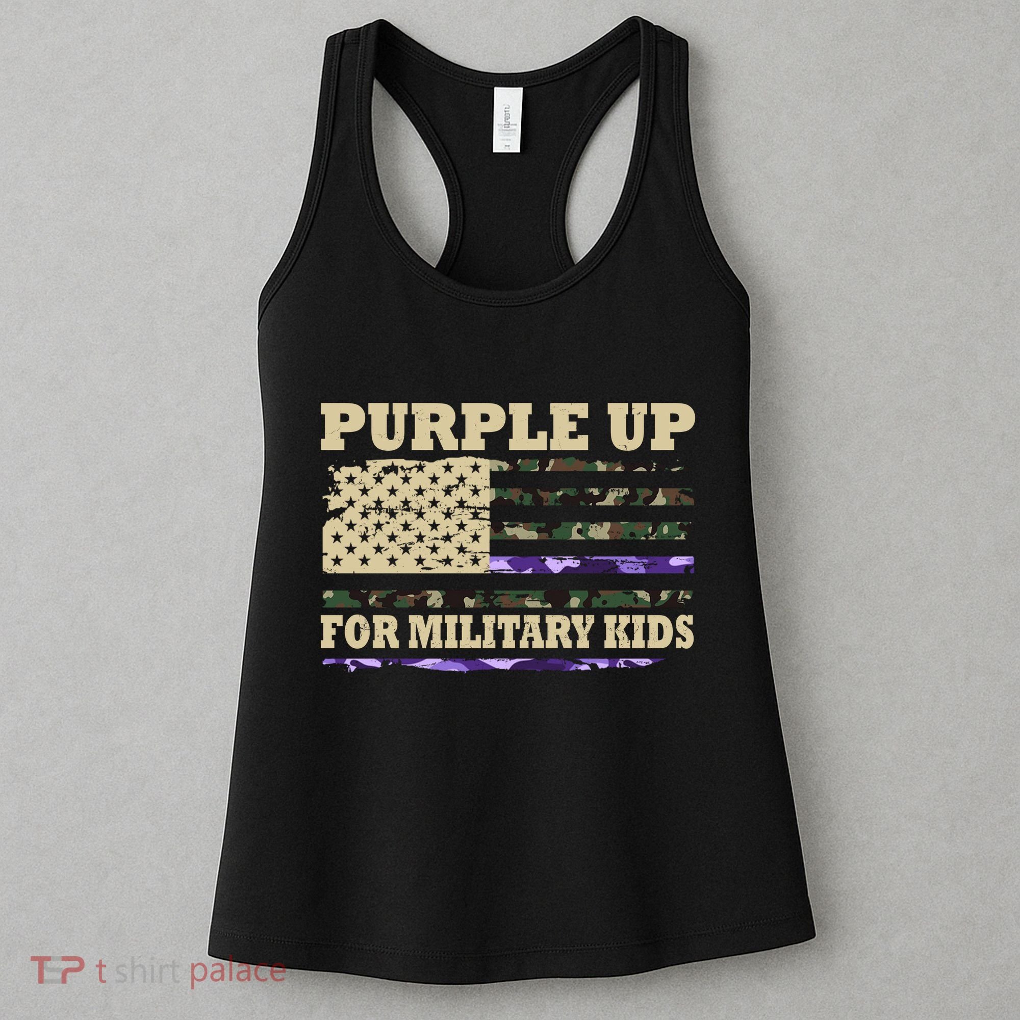 Purple Up For Military Kids Usa Flag Women's Tank Top
