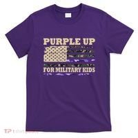 Purple Up For Military Kids Usa Flag T-Shirt thumb 0
