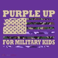Purple Up For Military Kids Usa Flag T-Shirt thumb 7