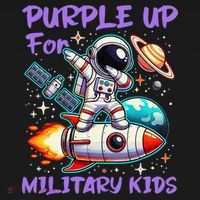 Purple Up For Military Military Child Month Astronaut Gift Women's Hoodie thumb 2