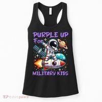 Purple Up For Military Military Child Month Astronaut Gift Women's Tank Top thumb 0