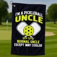 Pickleball Uncle Funny Pickleball Player Gift For Him Golf Towel thumb 1