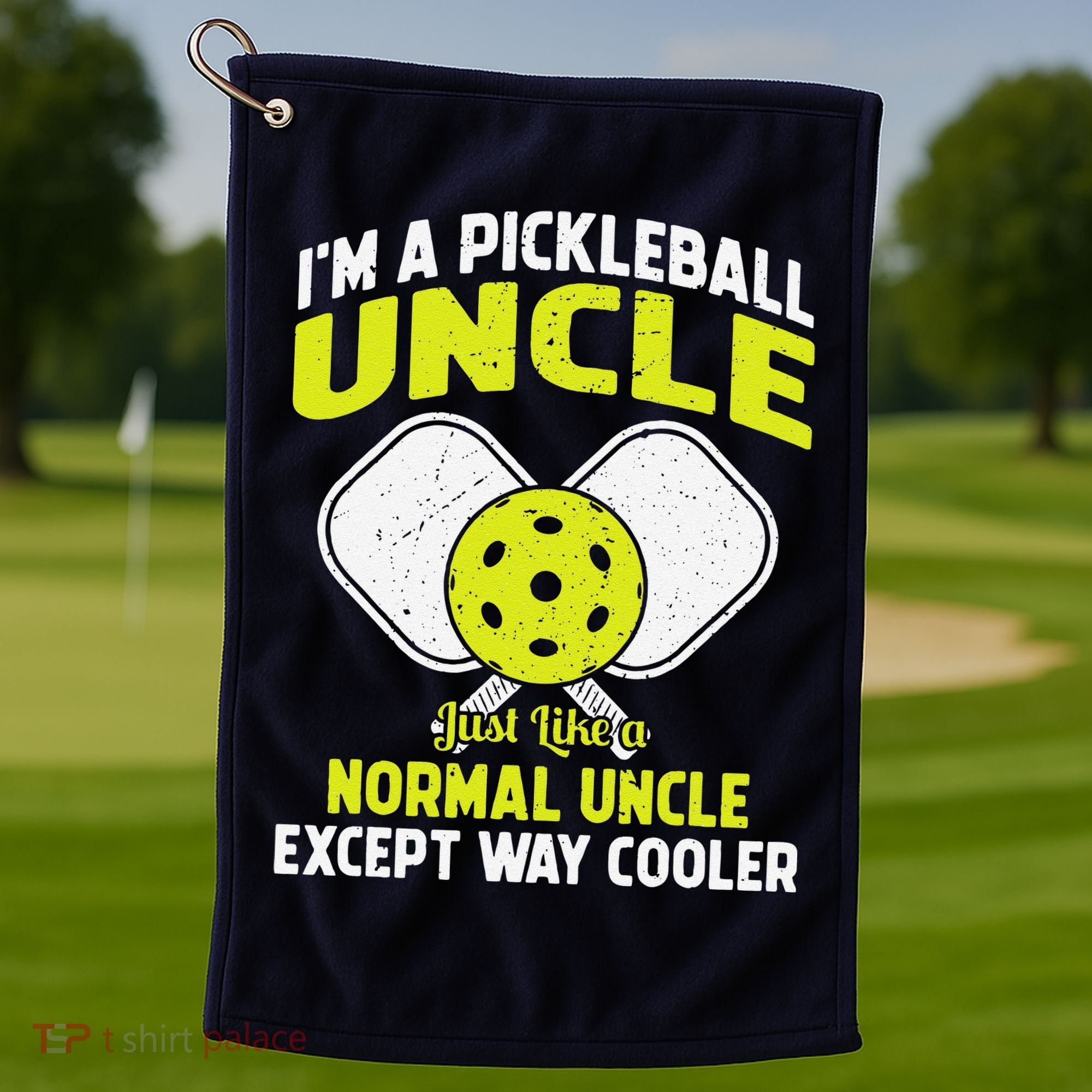 Pickleball Uncle Funny Pickleball Player Gift For Him Golf Towel