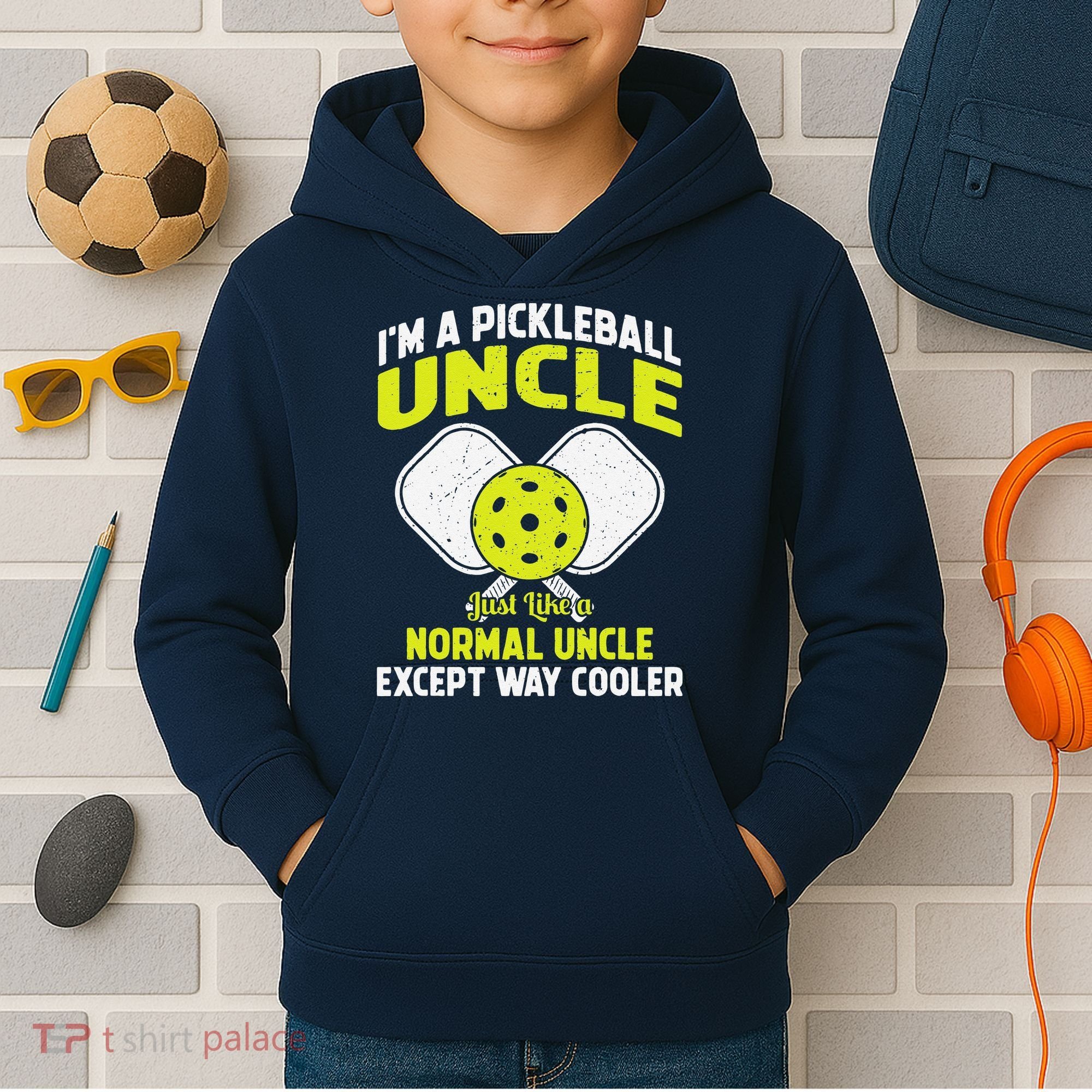 Pickleball Uncle Funny Pickleball Player Gift For Him Kids Hoodie