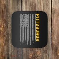 Pittsburgh USA Flag Patriotic American From Pittsburgh Coaster thumb 0