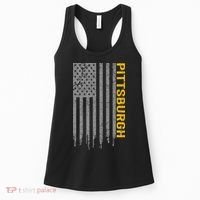 Pittsburgh USA Flag Patriotic American From Pittsburgh Women's Tank Top thumb 0