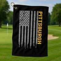 Pittsburgh USA Flag Patriotic American From Pittsburgh Golf Towel thumb 1