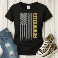 Pittsburgh USA Flag Patriotic American From Pittsburgh Women's T-Shirt thumb 3