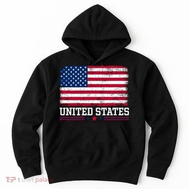 Patriotic USA Flag Grunge Style Apparel Gift Hoodie
