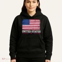Patriotic USA Flag Grunge Style Apparel Gift Hoodie thumb 5