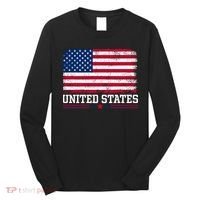 Patriotic USA Flag Grunge Style Apparel Gift Long Sleeve Shirt thumb 0