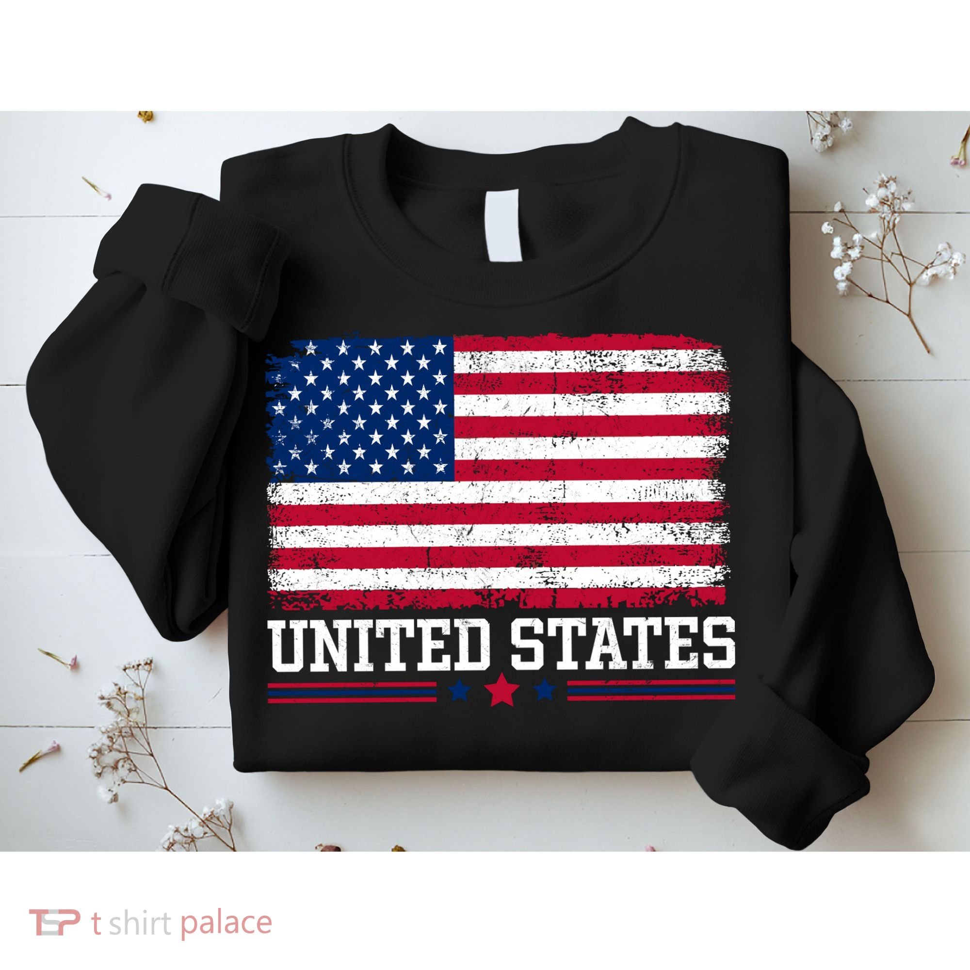 Patriotic USA Flag Grunge Style Apparel Gift Sweatshirt