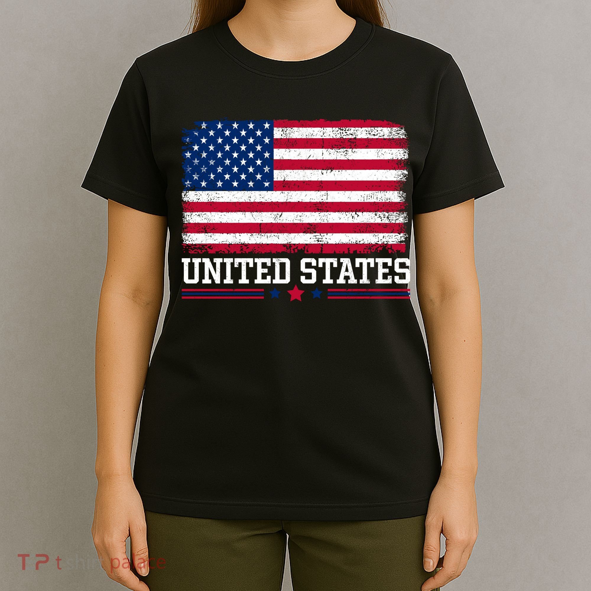 Patriotic USA Flag Grunge Style Apparel Gift T-Shirt