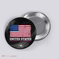 Patriotic USA Flag Grunge Style Apparel Gift Button thumb 0