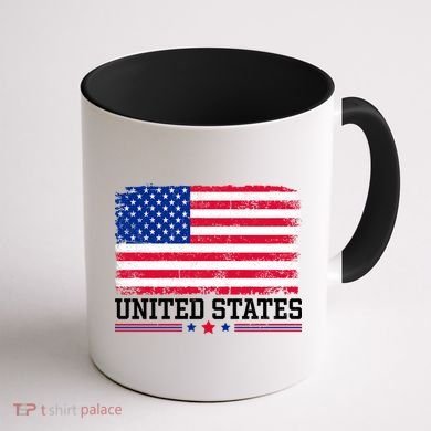 Patriotic USA Flag Grunge Style Apparel Gift Coffee Mug back