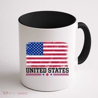 Patriotic USA Flag Grunge Style Apparel Gift Coffee Mug thumb 1