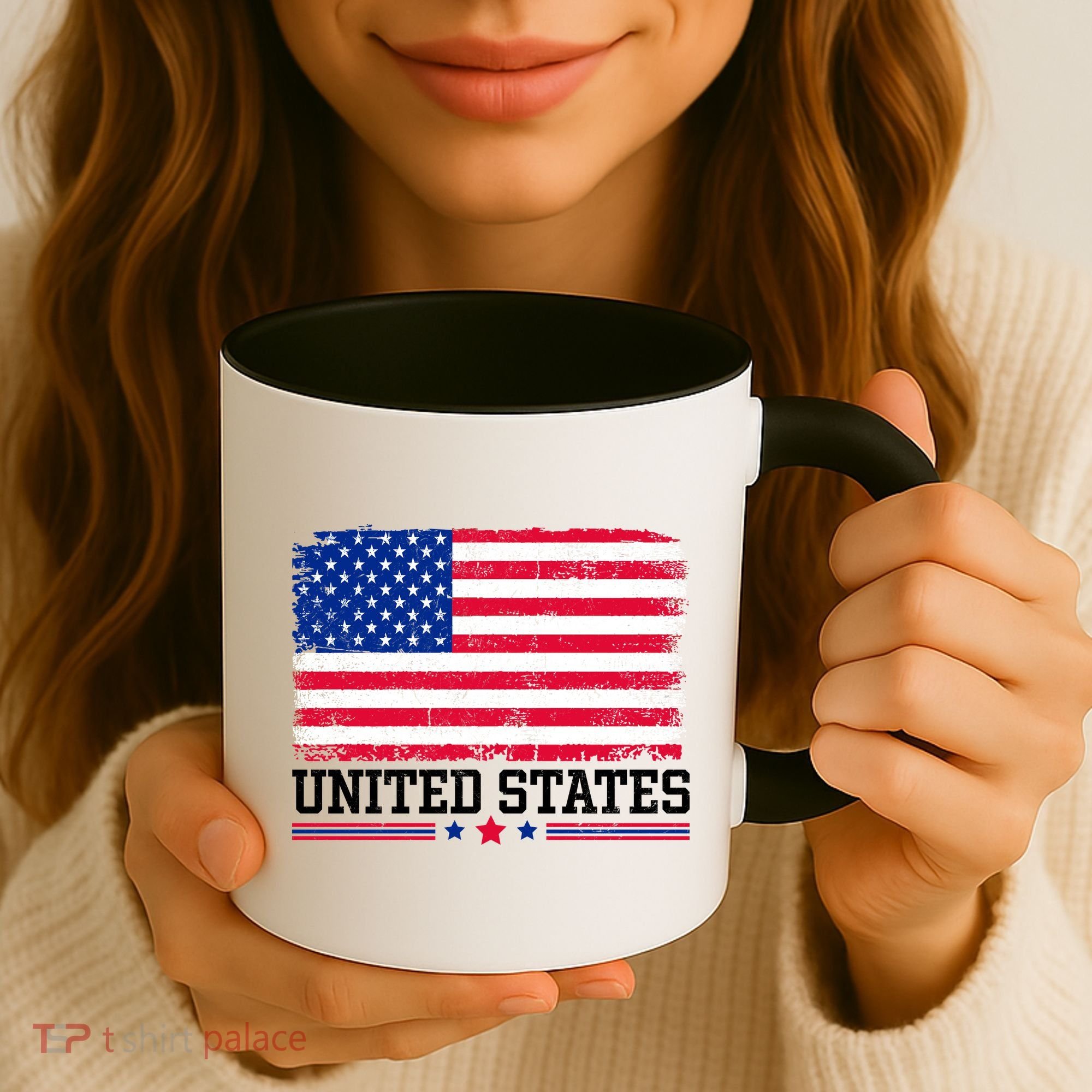 Patriotic USA Flag Grunge Style Apparel Gift Coffee Mug