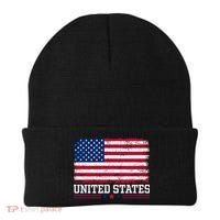 Patriotic USA Flag Grunge Style Apparel Gift Beanie thumb 0