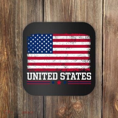 Patriotic USA Flag Grunge Style Apparel Gift Coaster