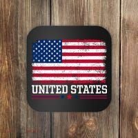 Patriotic USA Flag Grunge Style Apparel Gift Coaster thumb 0