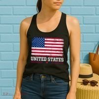 Patriotic USA Flag Grunge Style Apparel Gift Women's Tank Top thumb 2