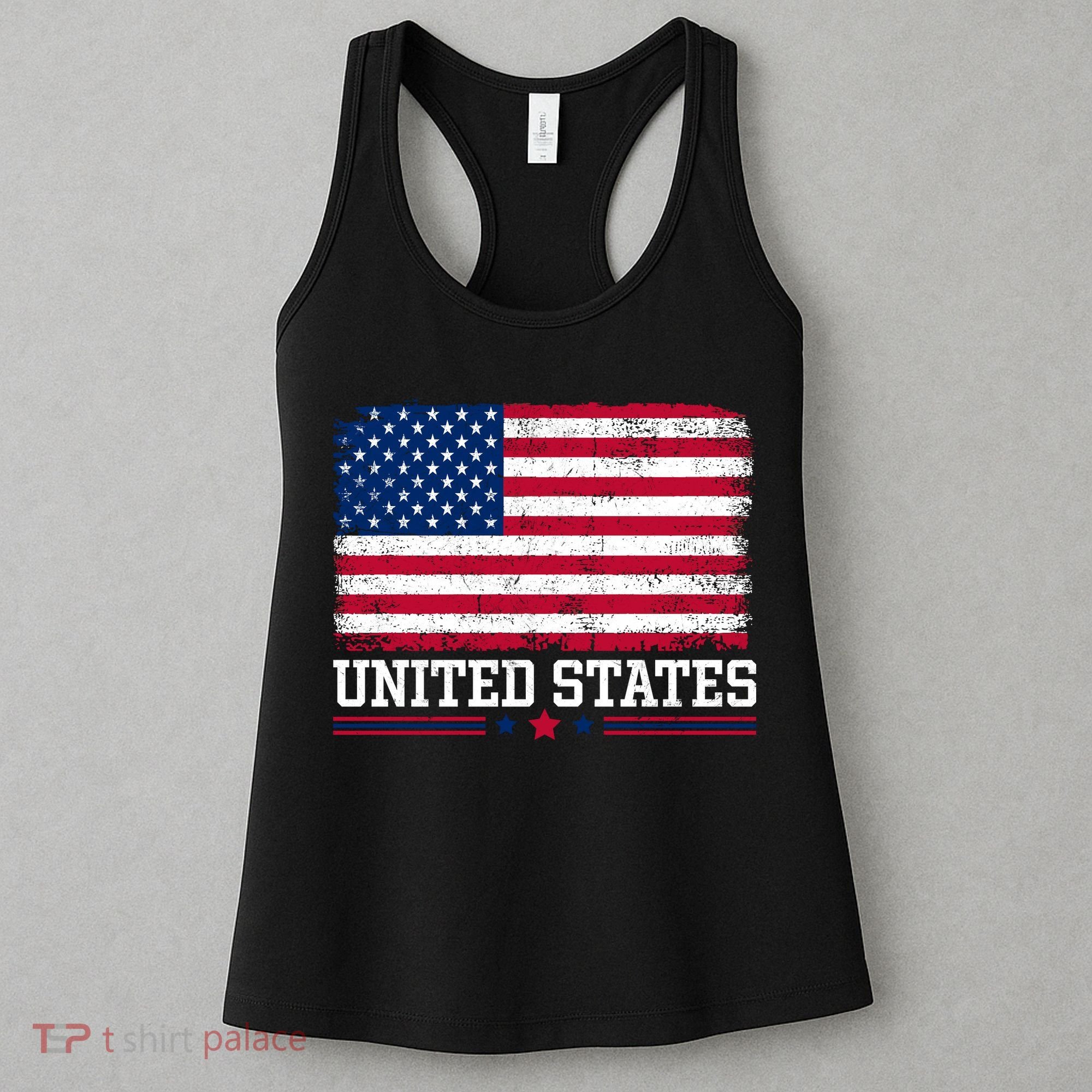 Patriotic USA Flag Grunge Style Apparel Gift Women's Tank Top