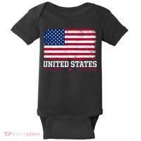 Patriotic USA Flag Grunge Style Apparel Gift Baby Bodysuit thumb 0