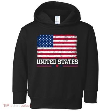 Patriotic USA Flag Grunge Style Apparel Gift Toddler Hoodie
