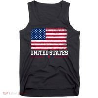 Patriotic USA Flag Grunge Style Apparel Gift Tank Top thumb 0