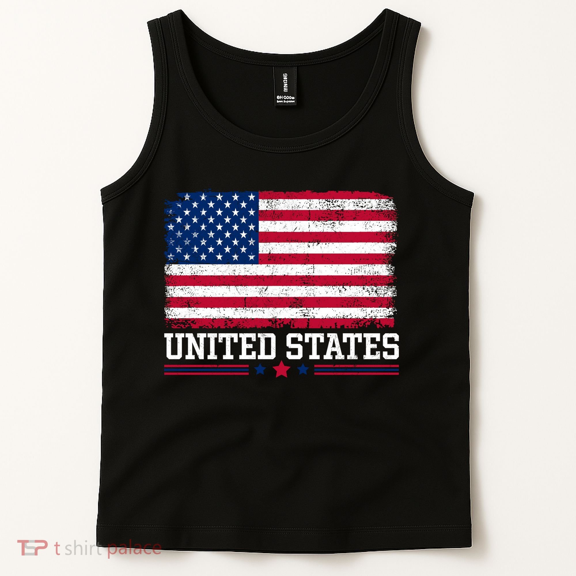 Patriotic USA Flag Grunge Style Apparel Gift Tank Top