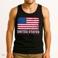 Patriotic USA Flag Grunge Style Apparel Gift Tank Top thumb 3