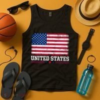 Patriotic USA Flag Grunge Style Apparel Gift Tank Top thumb 4
