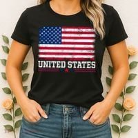 Patriotic USA Flag Grunge Style Apparel Gift Women's T-Shirt thumb 2