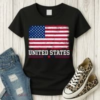 Patriotic USA Flag Grunge Style Apparel Gift Women's T-Shirt thumb 3
