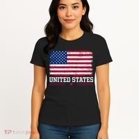 Patriotic USA Flag Grunge Style Apparel Gift Women's T-Shirt thumb 4
