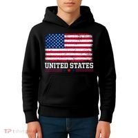 Patriotic USA Flag Grunge Style Apparel Gift Kids Hoodie thumb 4