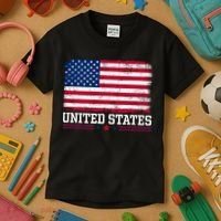 Patriotic USA Flag Grunge Style Apparel Gift Kids T-Shirt thumb 3