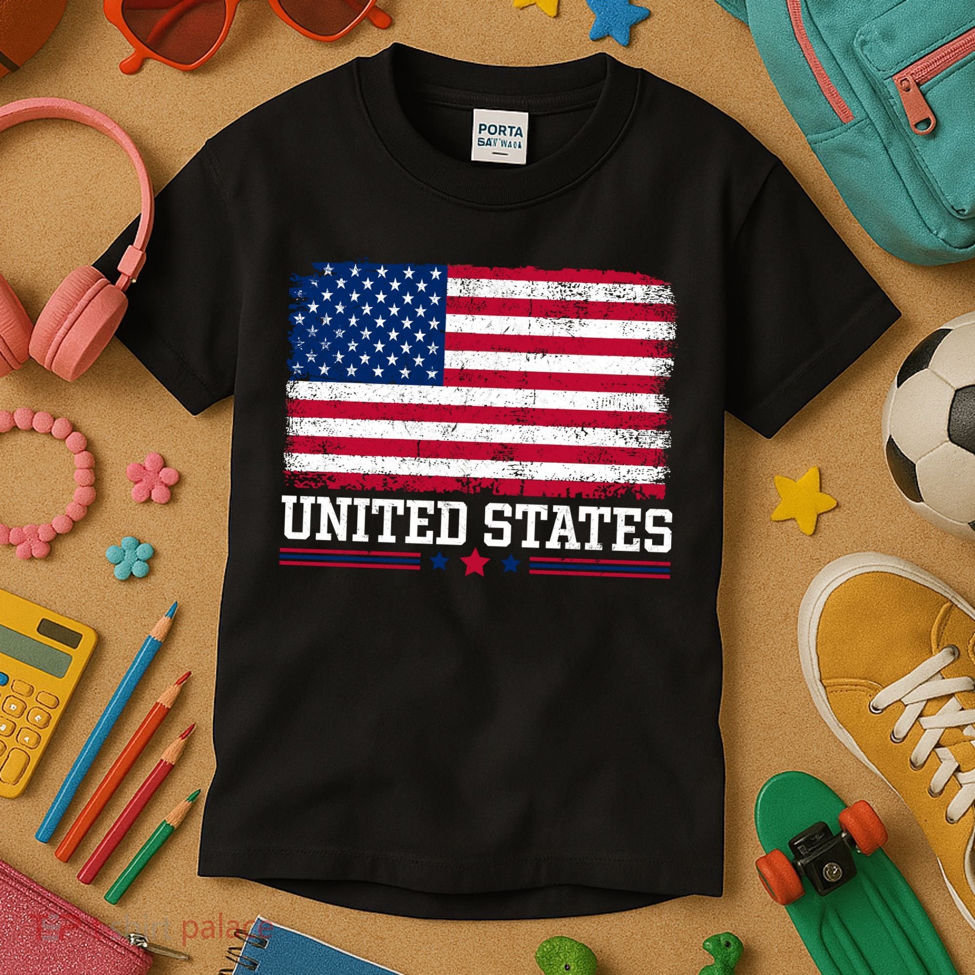 Patriotic USA Flag Grunge Style Apparel Gift Kids T-Shirt