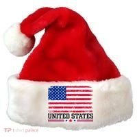 Patriotic USA Flag Grunge Style Apparel Gift Santa Hat thumb 0