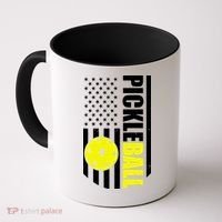 Pickleball USA Flag Love Playing Pickle Ball Coffee Mug thumb 0