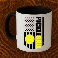Pickleball USA Flag Love Playing Pickle Ball Coffee Mug thumb 2