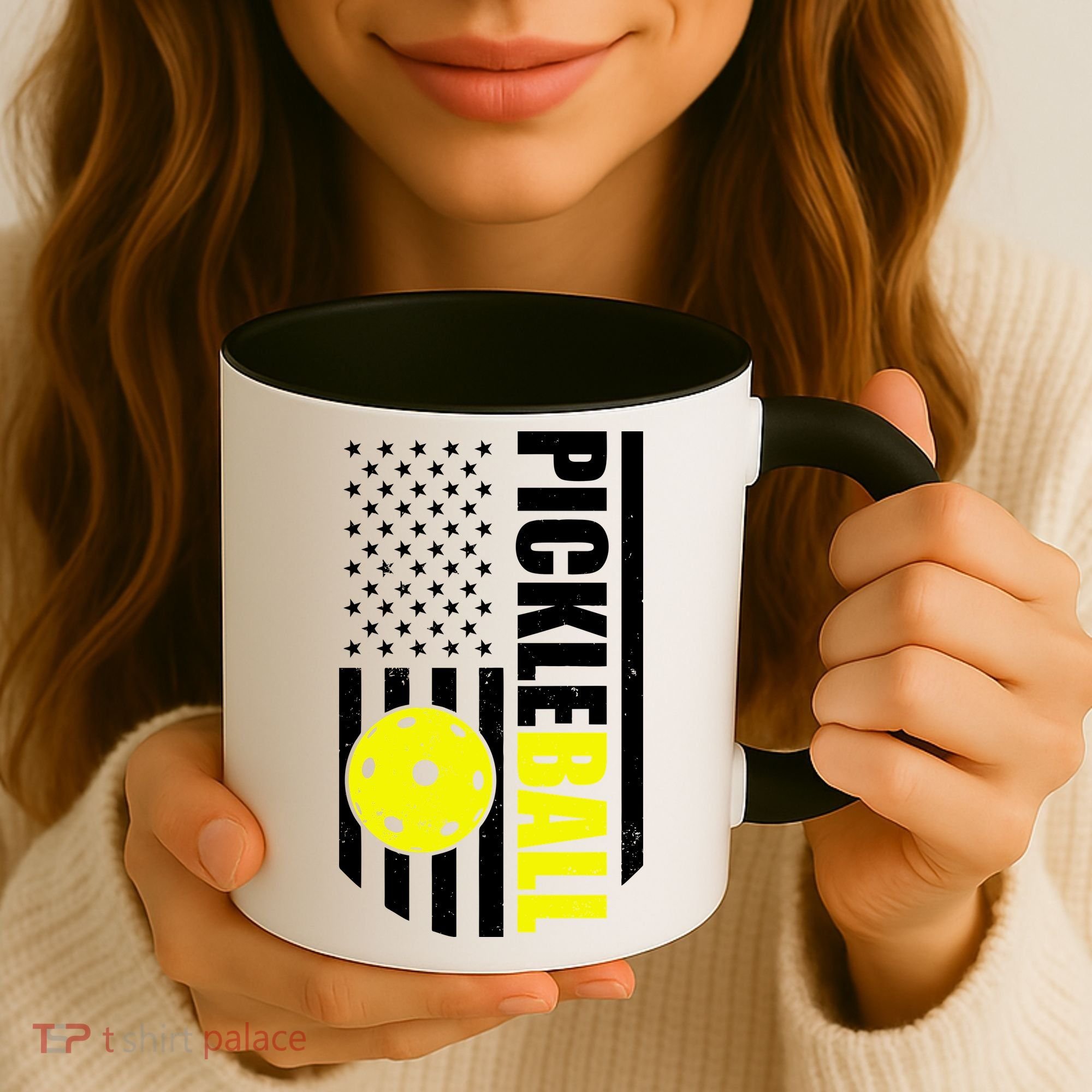 Pickleball USA Flag Love Playing Pickle Ball Coffee Mug