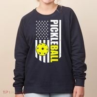 Pickleball USA Flag Love Playing Pickle Ball Women's Sweatshirt thumb 0