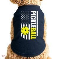 Pickleball USA Flag Love Playing Pickle Ball Doggie Tank thumb 0