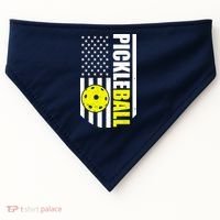 Pickleball USA Flag Love Playing Pickle Ball USA-Made Doggie Bandana thumb 0